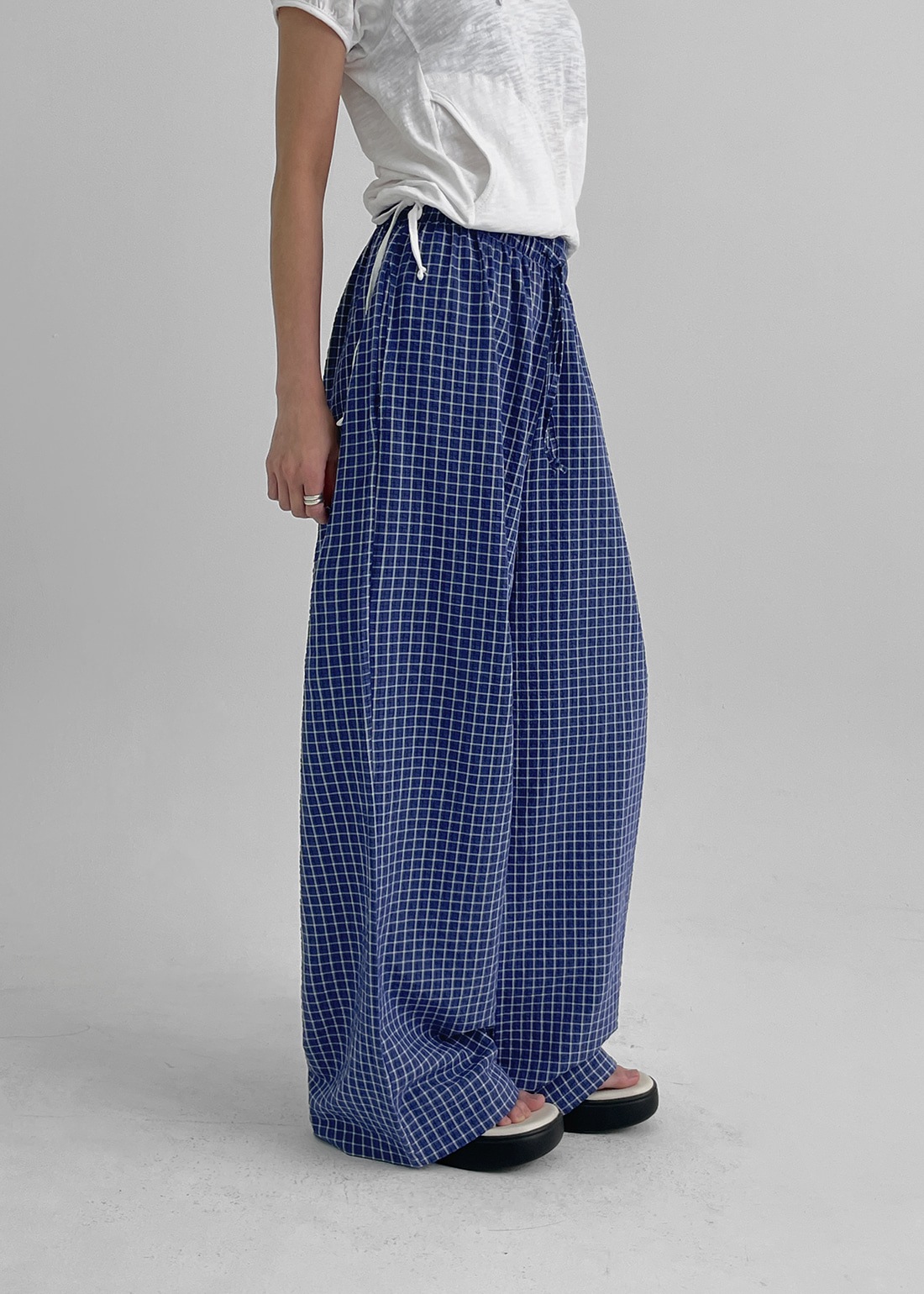 ターヴィンワイドチェックバンディングパンツ