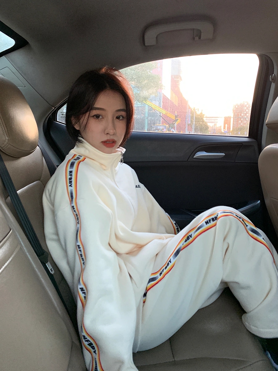 スウェット ジャージ 上下セット 袖あり 長袖 襟付き ワイド ファスナー ポケット 前開き かわいい 大人可愛い きれいめ シンプル カジュアル 大人 上品 おしゃれ お洒落 大人可愛い 大人女子