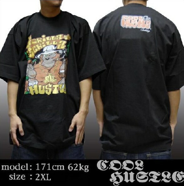 クールハッスル メンズ Tシャツ ブラック COOL HUSTLE GolillaScrilla コンプトン ストリート スタイル HIPHOP ウェアー B系 服 ヒップホップ ダンス 西海岸 ウエ
