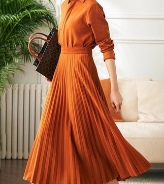 ワンピース ロング丈 レディースファッション 大きいサイズ プリーツデザイン 前ボタン シャツワンピ ミモレ丈 韓国 大人可愛い きれいめ デート シンプル 上品 XL 女子会 カジュアル