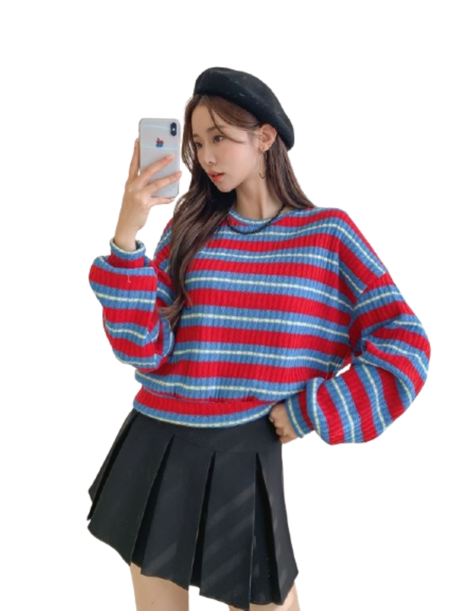 レディース ニットスセーター 韓国ファッション FW ララニットスウェット風 可愛い おしゃれ フリーサイズ 新品 美品