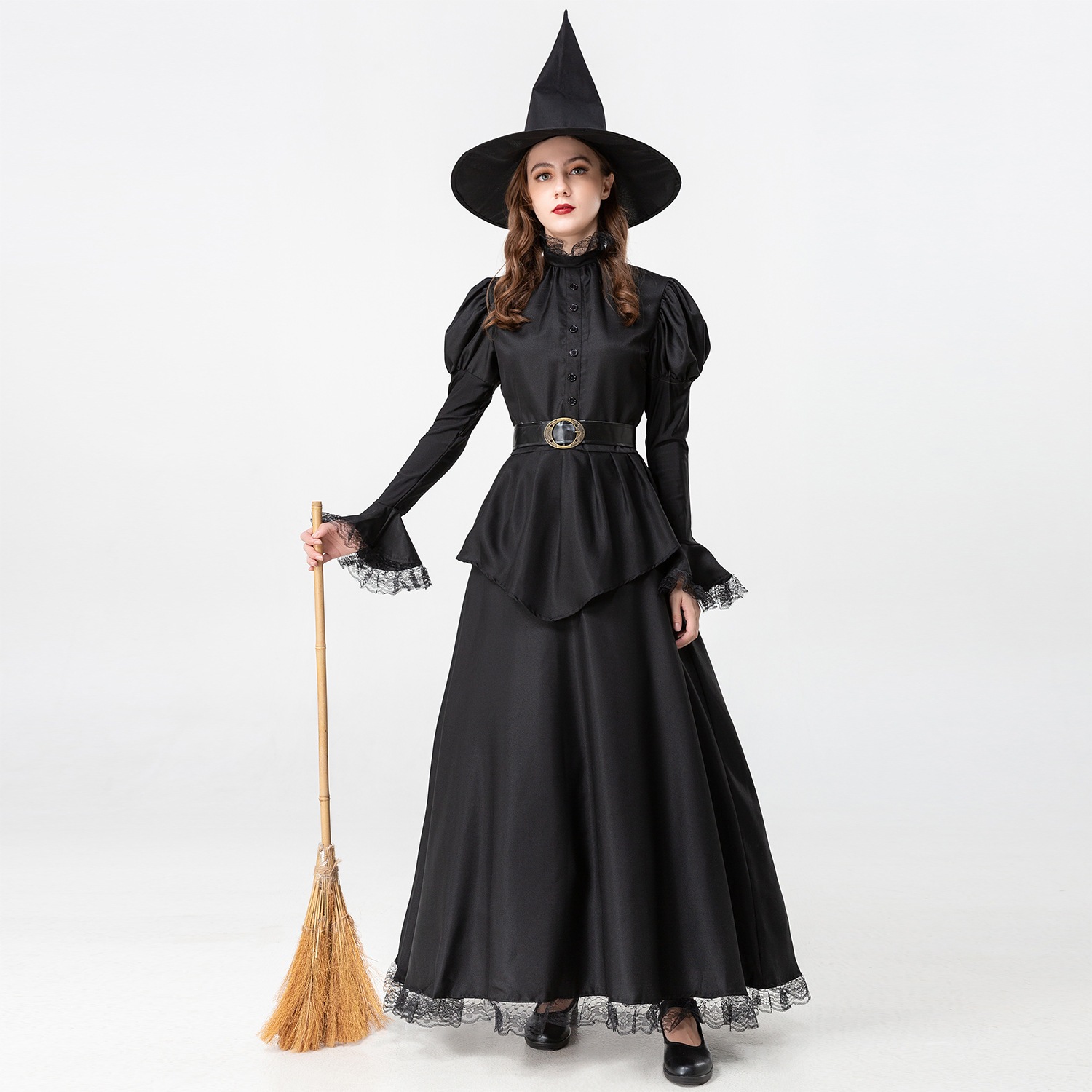 【1点ご購入 で10点プレゼントいたします】レディースハロウィンコスプレ衣装黒魔女コスプレ衣装セット
