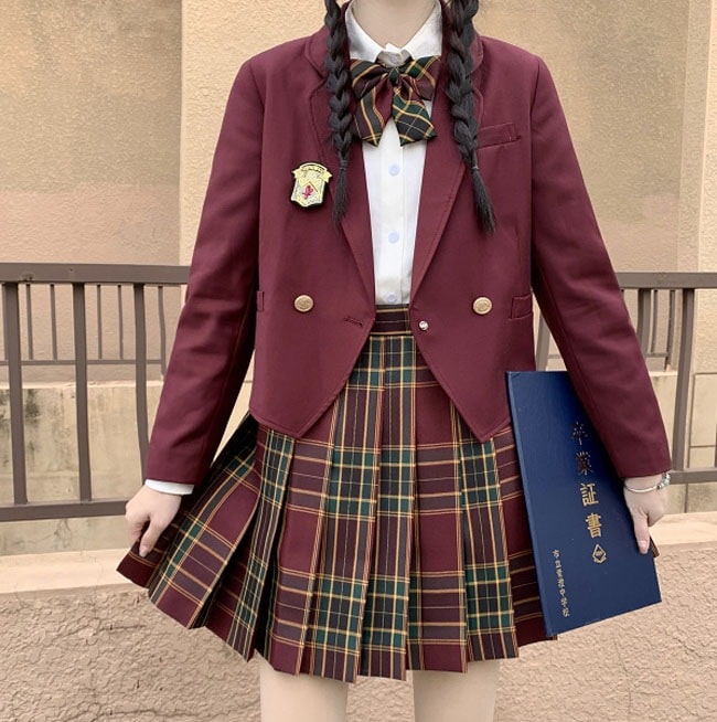 セーラー服 コスプレ 長袖 女の子 学生服 プリーツスカート ミニ フレアー 入学式 卒業式 スーツ 女子高生制服 ジャケット チェック柄 女子高生 制服 上下セット 3点セット コスプレ衣装 コスチ