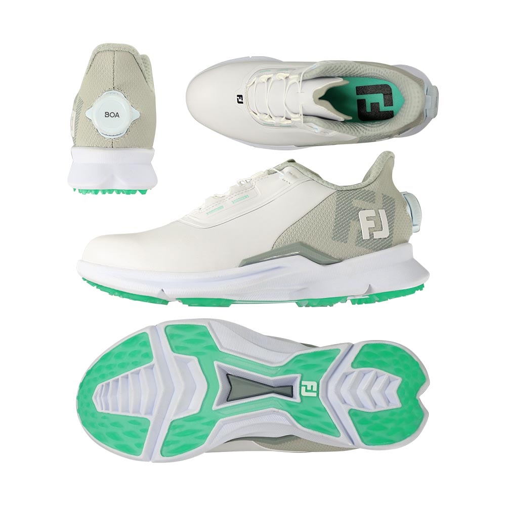 FUEL（フューエル） Boa スパイクレスレディースシューズ 91292 ホワイト/グレー/ミント 2025