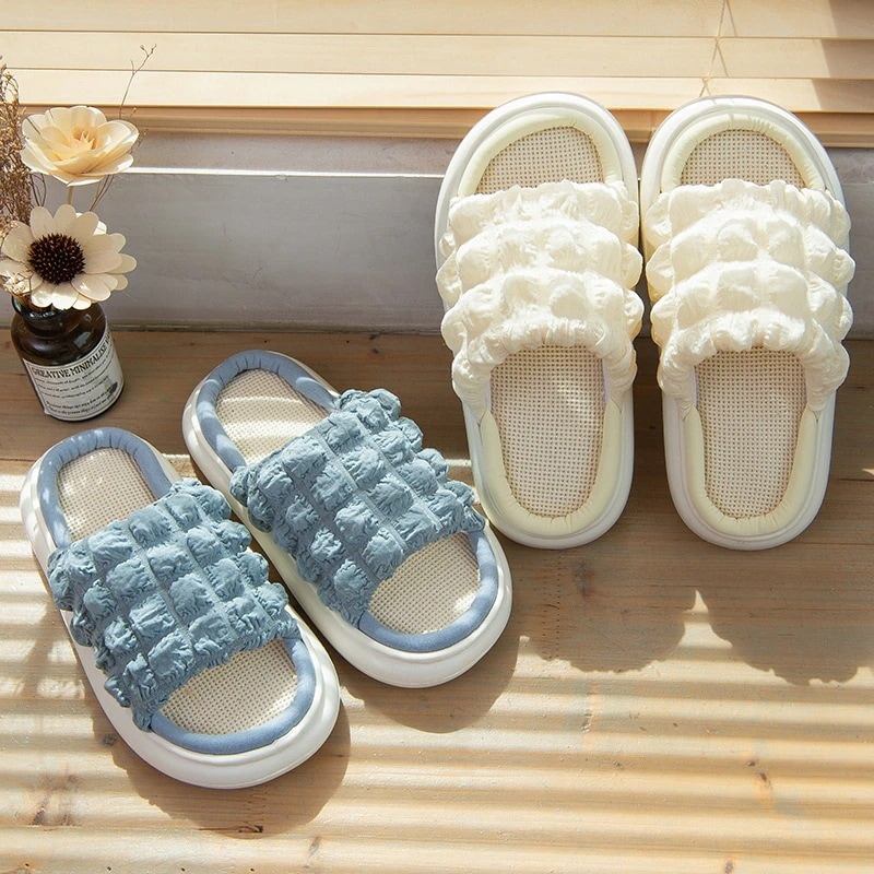 春夏スリッパ 快適 厚底ン涼スリッパ女四季家庭用滑り止め軟底ホーム室内eva新型スリッパ