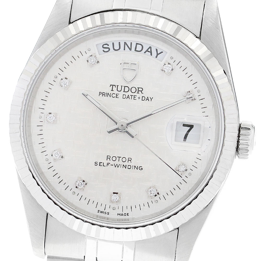 チュードル TUDOR 76214 プリンス デイトデイ WGベゼル 10Pダイヤ 自動巻き メンズ _893679【中古】