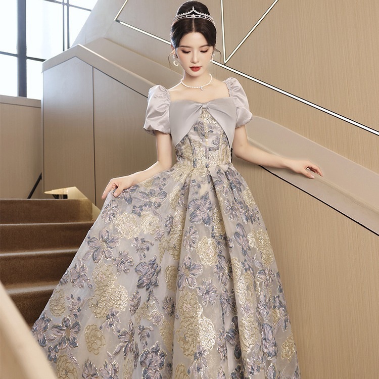 イブニングドレス2024宴会ハイエンドホストボーカルアートテストプリンセスドレス