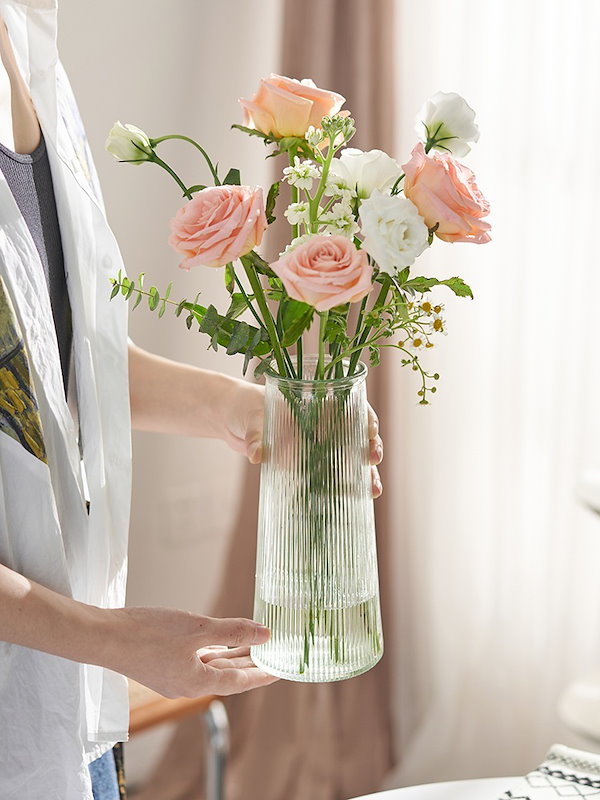Qoo10] Ins風花瓶置物リビング生け花ガラス透明