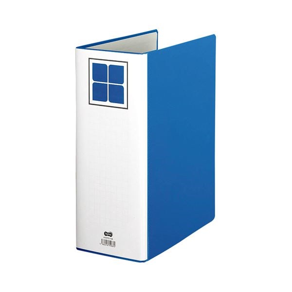 （まとめ） TANOSEE 片開きパイプ式ファイルE A4タテ 1000枚収容 背幅126mm 青 1冊 10セット