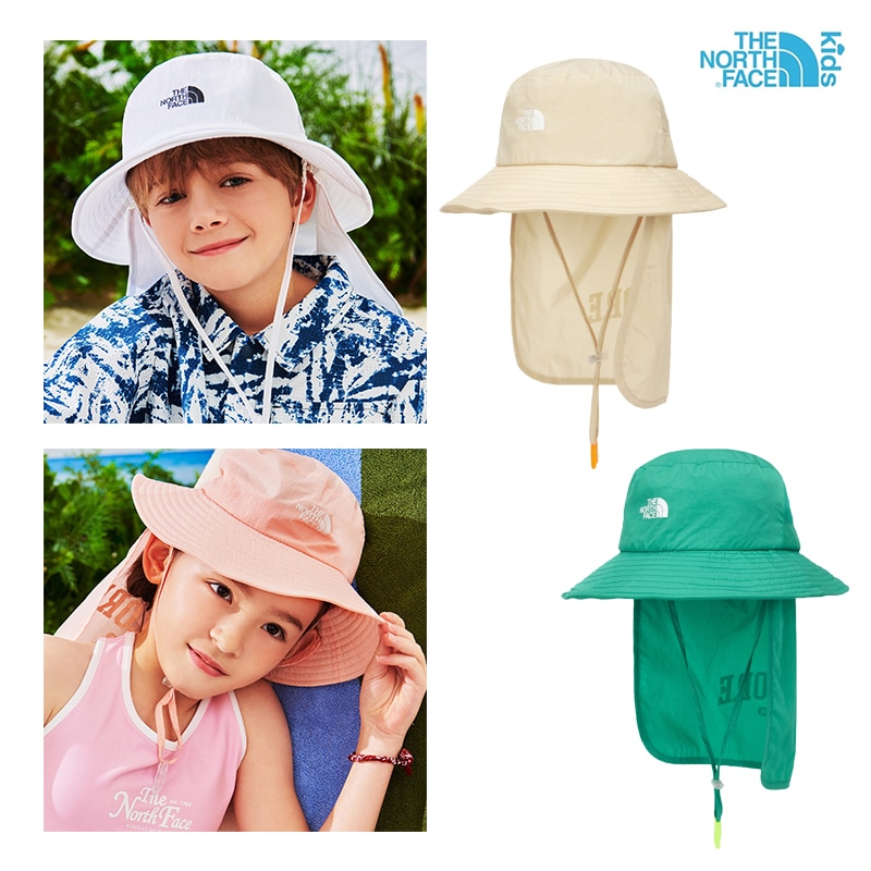 KIDS LIGHT SUNSHIELD HAT NE3HQ02 日よけ 帽子 バケットハット ツバ シェード サンバイザー 紫外線 UVカット あご紐 ジュニア 男の子 女の子 メッシュ 小