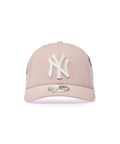 【MLB】 SIGNATURE ALL OVER PATCH STRUCTURED BALL CAP NY PTN.CORAL キャップ 正規品