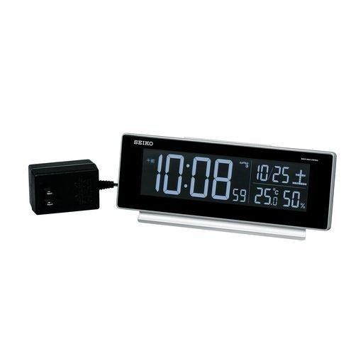 セイコークロック(SEIKO CLOCK) 目覚まし時計 電波 デジタル 交流式 カラー液晶 シリーズC3 銀色 メタリック DL207S SEIKO