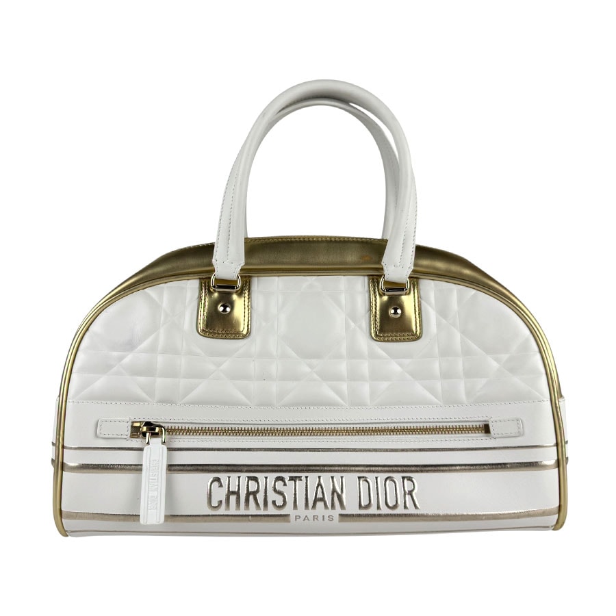 クリスチャンディオール Christian Dior ハンドバッグ ショルダーバッグ ヴァイブ ミディアム レザー ホワイト/ゴールド レディース z6655 197,000円