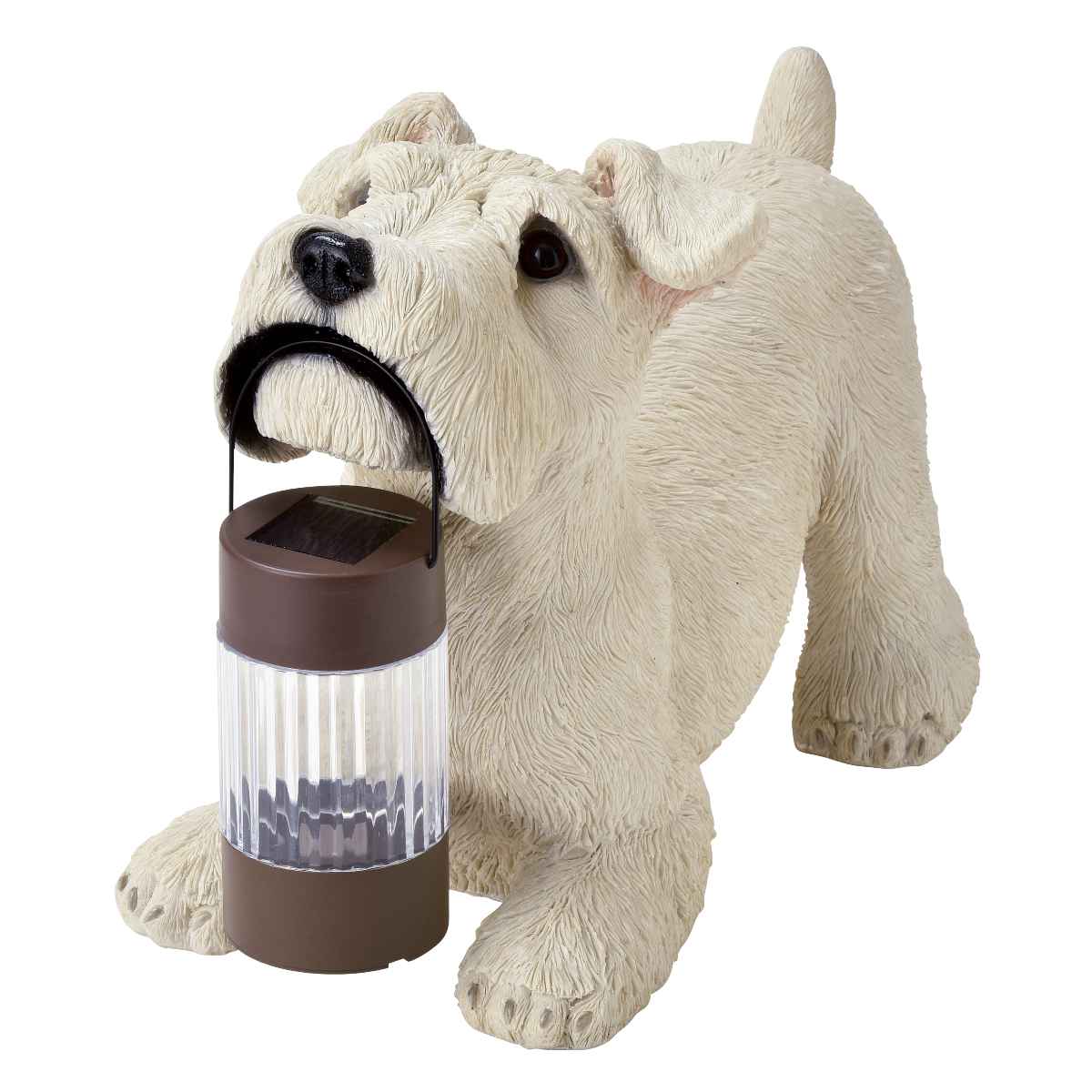 置物 シュナウザー ソーラーオーナメント LED イヌ 犬 ワンコ ガーデンライト オブジェ オーナメント ガーデンオブジェ ソーラーライト ソーラー センサーライト 屋外照明 玄関照明
