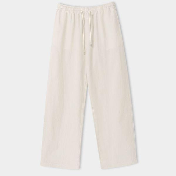 男性ディオ リネン ワイド バンディングパンツ AT PTS Q002 ベージュ_P422777035