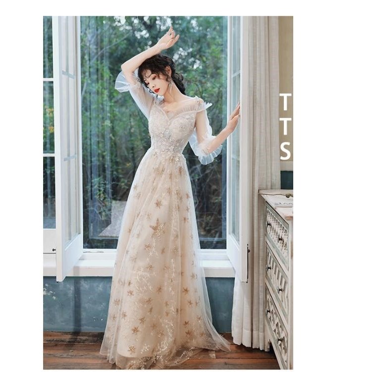 パーティードレス 大きいサイズ ロング丈 ウエディングドレス 40代 袖あり フォーマルドレス 結婚