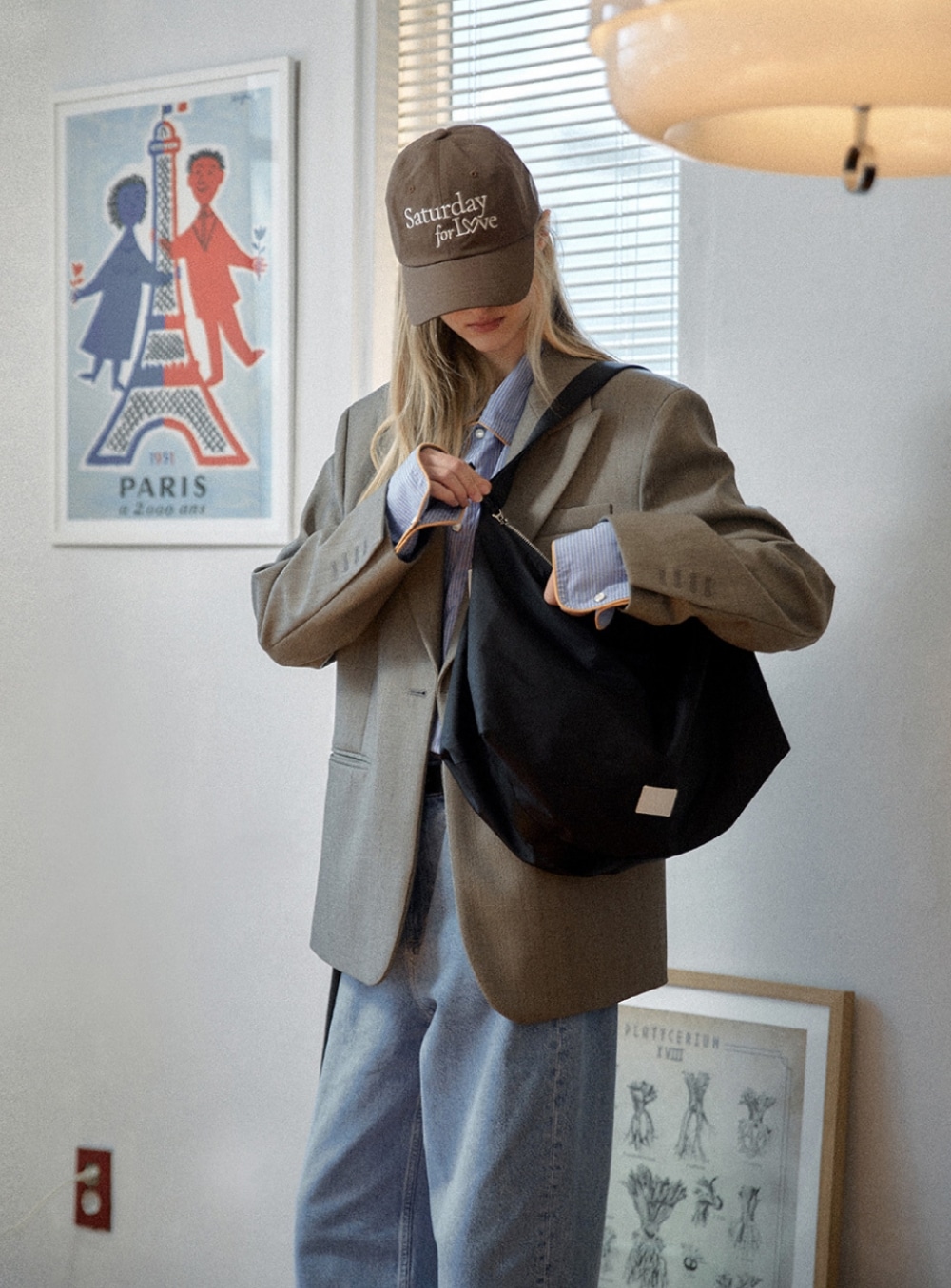 FABRIC HOBO BAG/スリングバック/4カラー/ユニセックス
