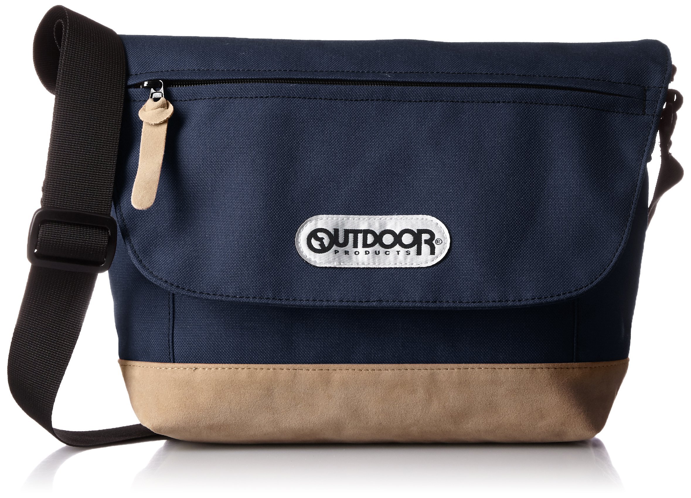 [アウトドアプロダクツ] ショルダーバッグ クラシック ミニ フラップ ナイロン スウェード合皮 ネイビー