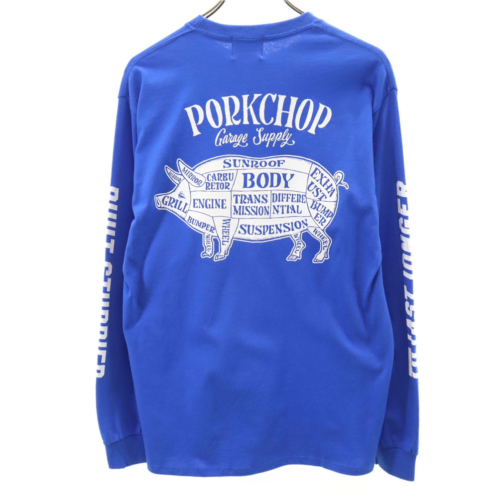 ポークチョップ ガレージサプライ バックロゴ 長袖 Tシャツ M ブルー PORKCHOP GARAGE SUPPLY ロンT メンズ 6,986円