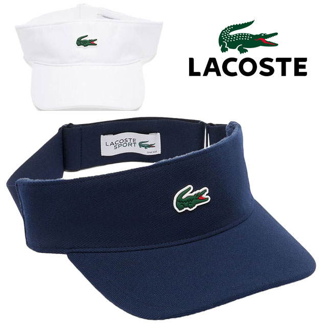ラコステ メンズ 帽子 鹿の子地ゴルフサンバイザー キャップ ぼうし アパレル 綿100％ アクセサリー カジュアル スポーツ アウトドア RK3592 166 ネイビー 001 ホワイト フリーサイ