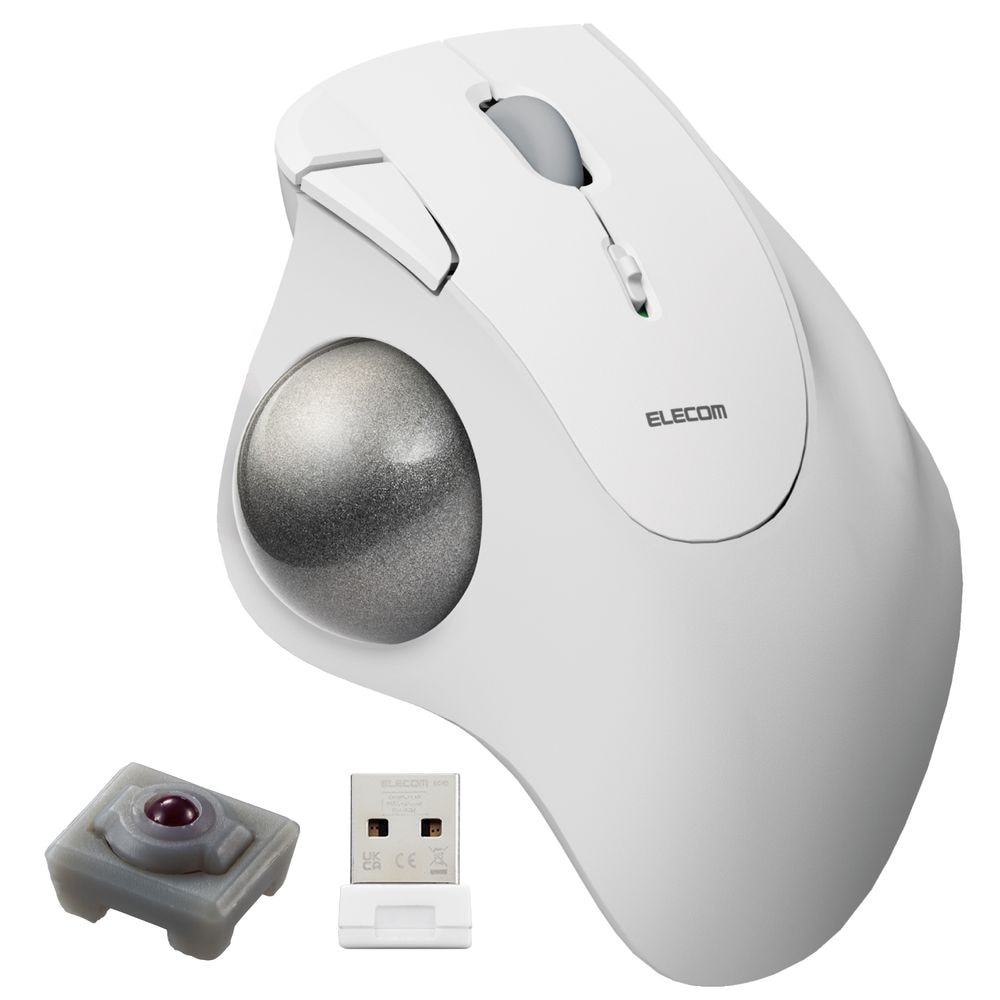 エレコム 2.4GHz無線トラックボール IST5ボタン 人工ルビーモデル（ホワイト） MIT10DRWH 5,614円