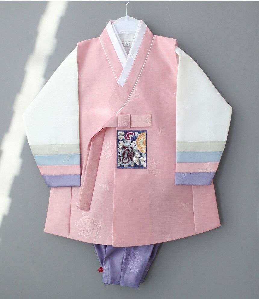 子供用 パジ チョゴリ 男の子用 トレンド系 ワンポイント 桃色 ピンク 1号-10号