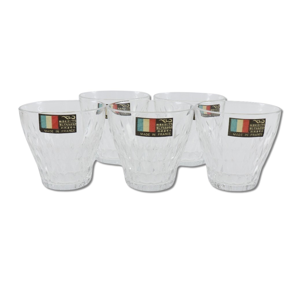 VERECO ベレコ グラス 5客 ガラス製 FRANCE ボウル2個付き グラス _ 未使用 Sランク