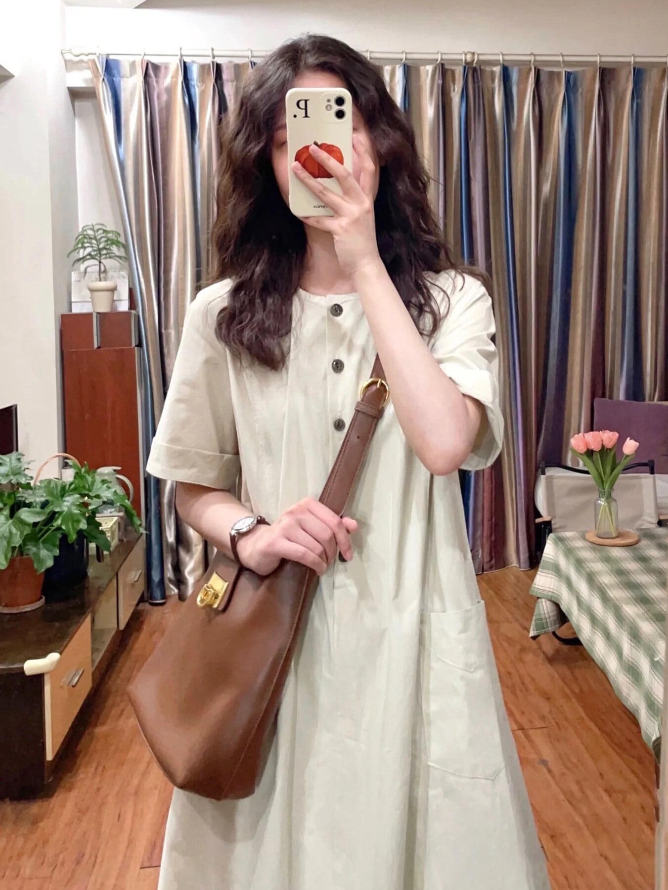 女性用夏の文芸レトロロングゆったりカジュアルで着痩せ効果のある半袖小柄な方向けのリラックススタイル
