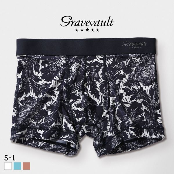 グレイブボールト FLOWER ショート ボクサーパンツ メンズ Gravevault 前とじ S