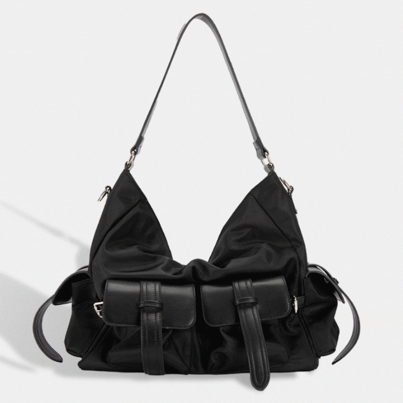 韓国スタイル ナイロン ポケット ショルダー クロスバッグ