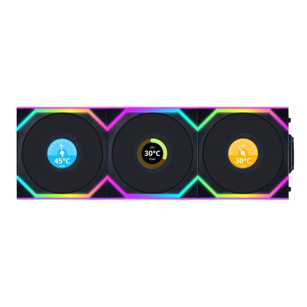 UNI FAN SL ワイヤレス LCD 120 3枚/120mm/ブラック 12SLLCD1W3B