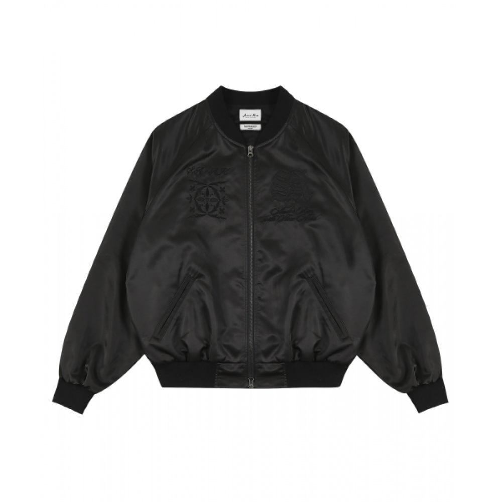 SLOW ACID アンドレキム X スローアシッドサテンスーベニアジャケット [ブラック]