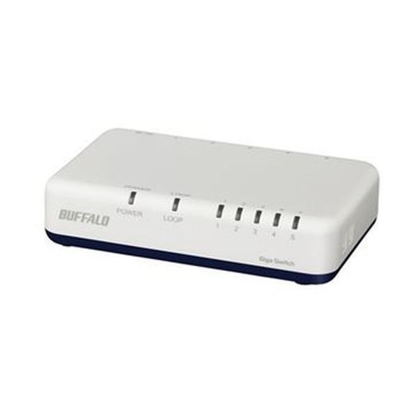 （まとめ）バッファロー Giga対応スイッチングハブ プラスチック筐体 電源外付けモデル 5ポート ホワイト LSW6-GT-5EP/WH 1台3セット