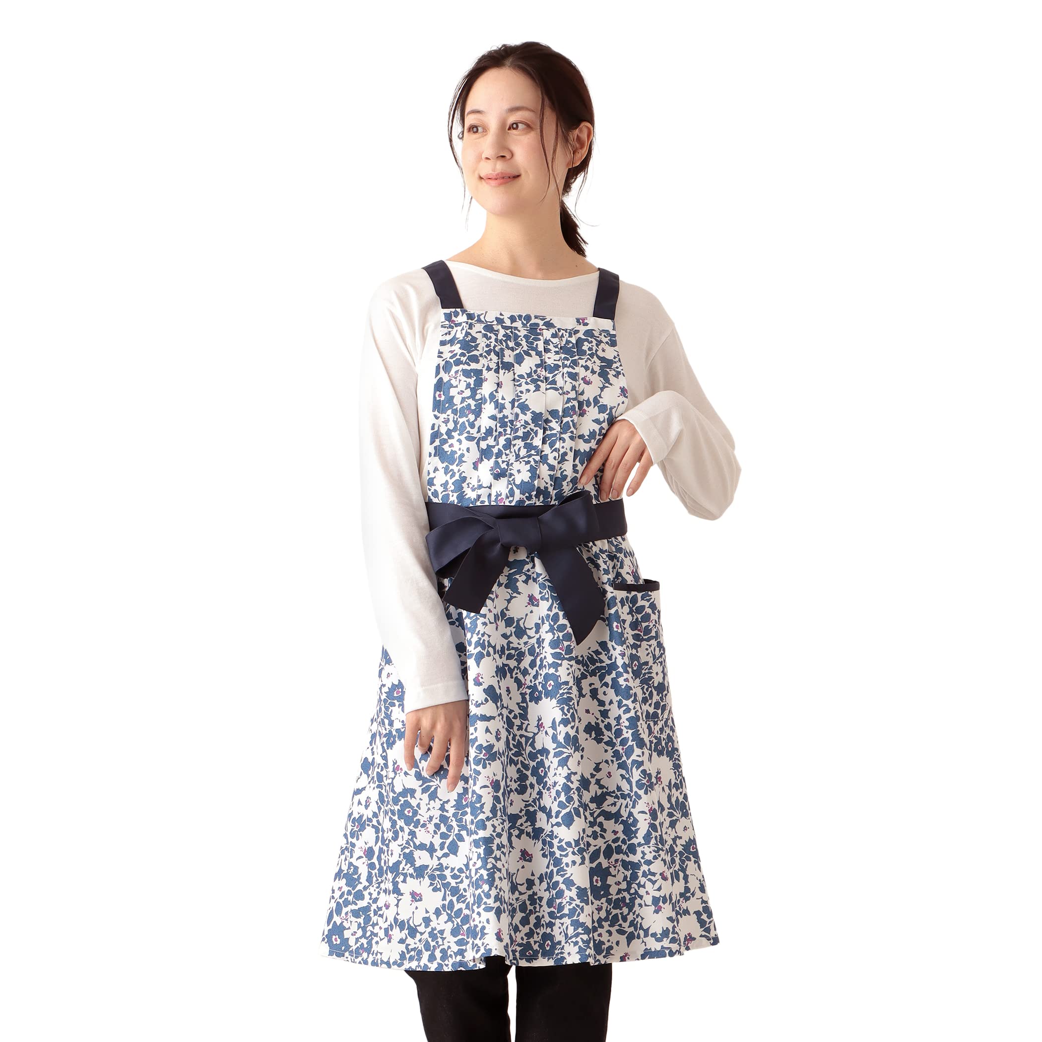[ アフタヌーンティー リビング ] AfternoonTea LIVING エプロン HB43 大花柄エプロン ネイビー 5,165円