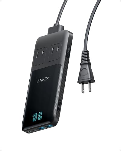 Anker Prime Charging Station (6-in-1, 140W) 【独自技術Anker GaNPrime採用/コンセント差込口 2口 / USB-C 2ポート / USB-A 2
