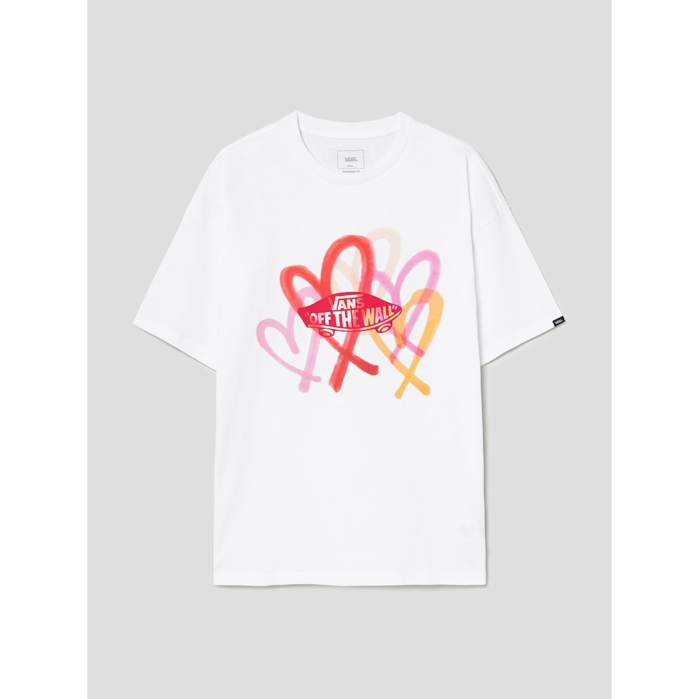 (男女共用) ミュージアムビジター X バンズビッグハート GFX Tシャツ-ホワイト GM4542FV11