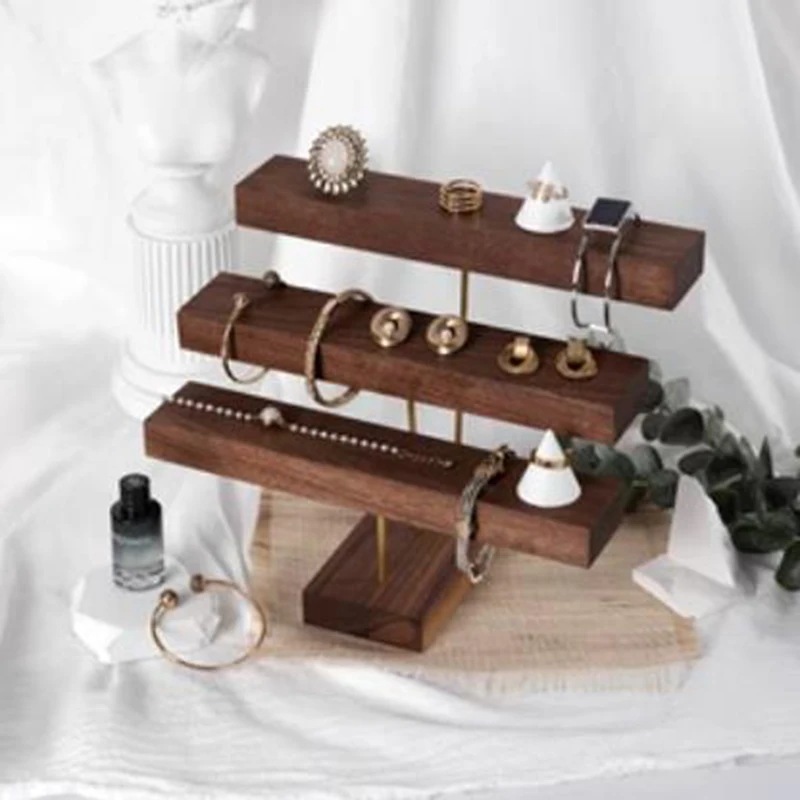 ジュエリー収納,リング,イヤリングを収納するための木製ネックレス棚