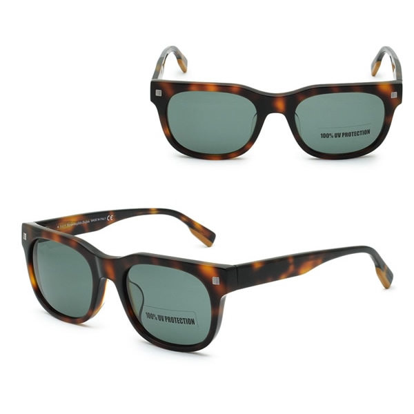 ゼニア サングラス ZEGNA EZ0101-F/S 52A 54 Ermenegildo Zegna アジアンフィット UVカット メンズ ハバナ グリーン