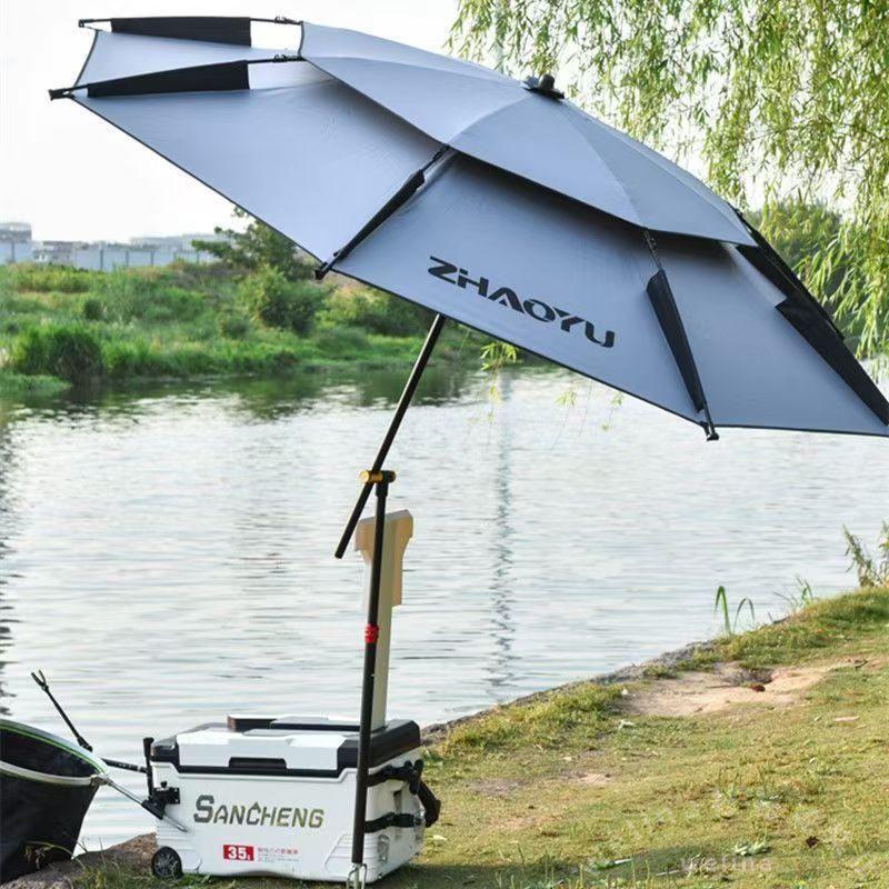 釣り用傘 日傘 UVカット チルト パラソル 折りたたみ晴雨兼用 撥水 大きめ 風抜き構造 収納ケース付 アウトドア ビーチに