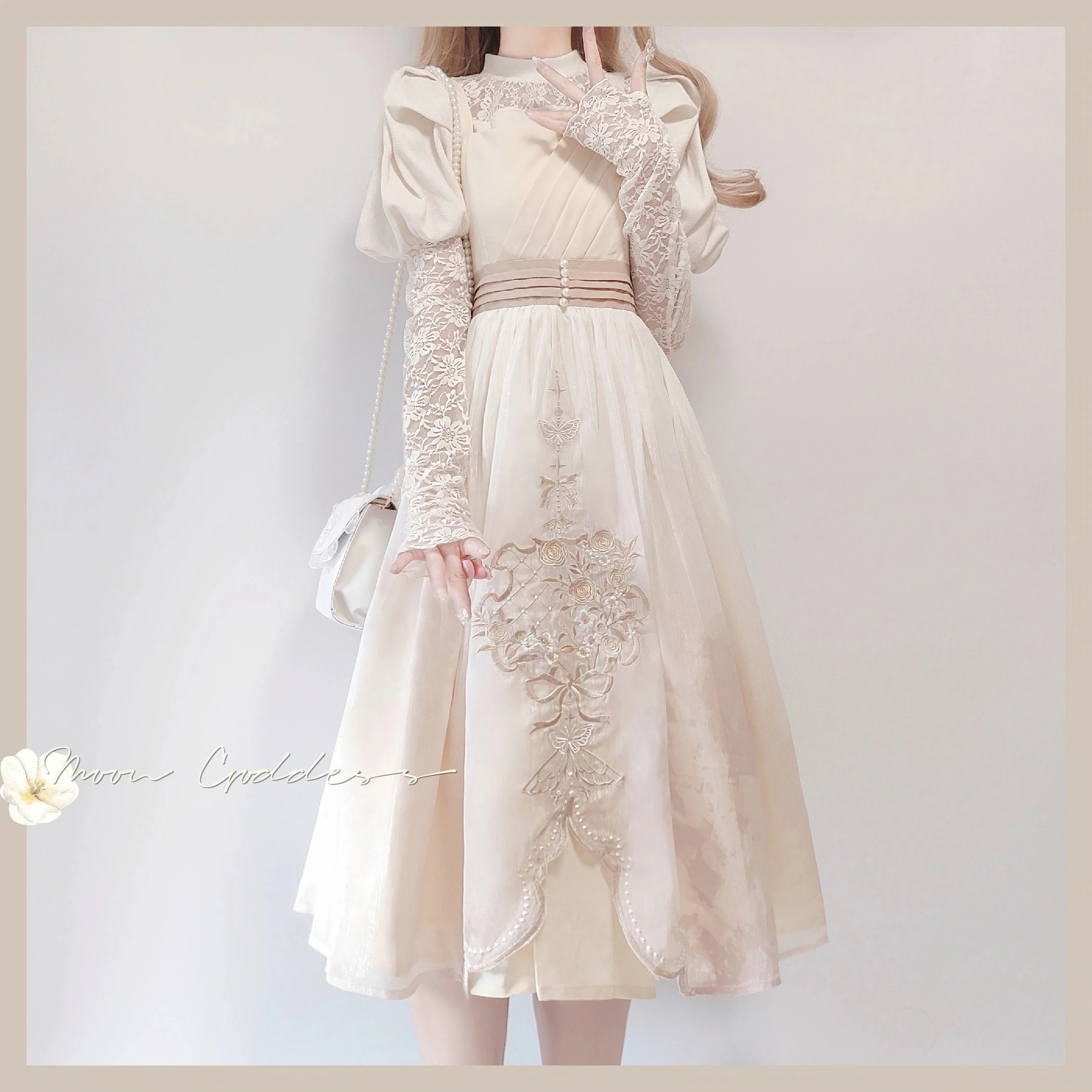 デザインホワイトムーンライト新韓国要素ストラップワンピースジャケット秋値下げ