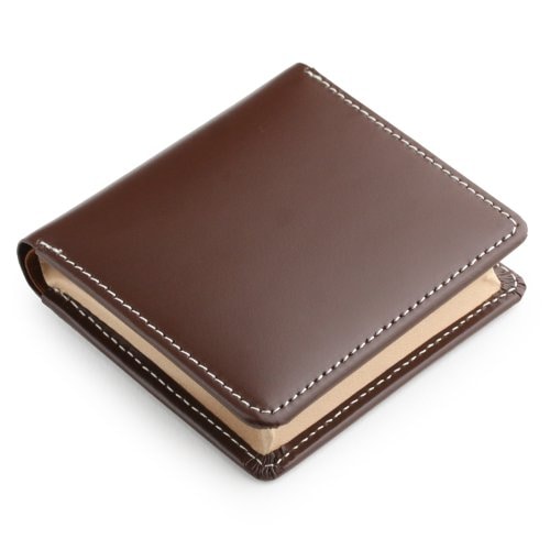 色：ブラウン [アビエス] 日本製 ガラス張り牛革 BOX型小銭入れ