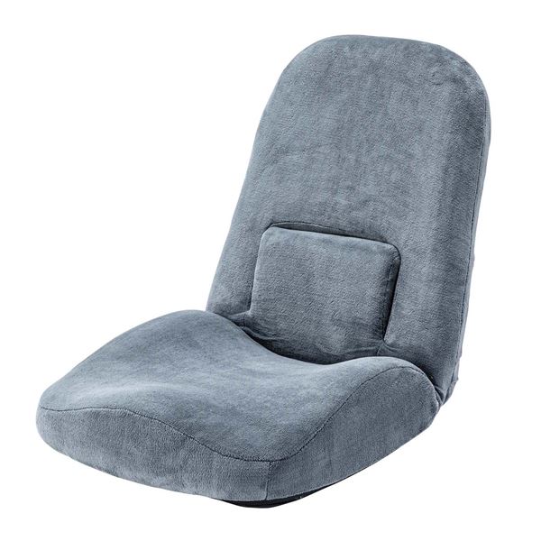 座椅子 パーソナルチェア 幅47cm グレー ポリエステル 腰サポートリクライナー リビング ダイニング インテリア家具