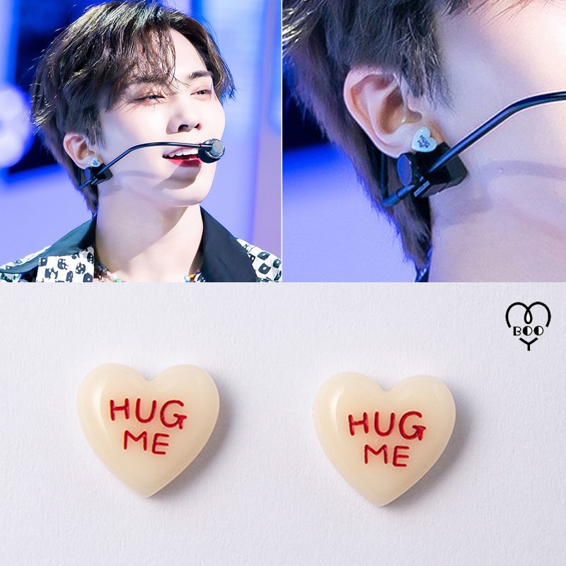 [MY BOO] HUG ME HEART earring (WHITE)_アストロラッキー着用