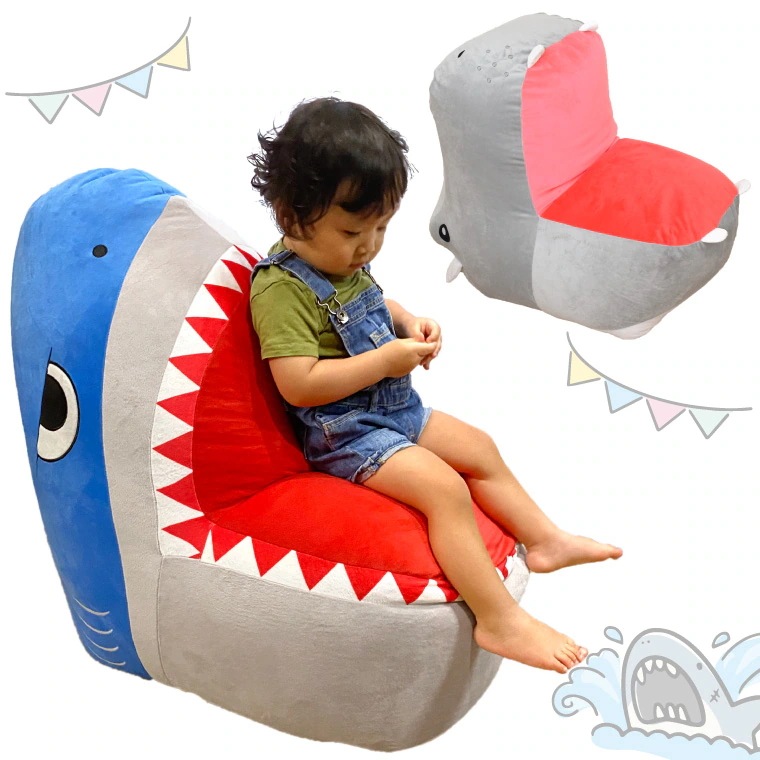 ビーズクッション ビーズソファ クッション アニマル サメ カバ 大きい ビーズスツール 約50x70x75cm オールシーズン 可愛い かわいい 子供 キッズ 枕 椅子 座椅子 イス スツール 補充