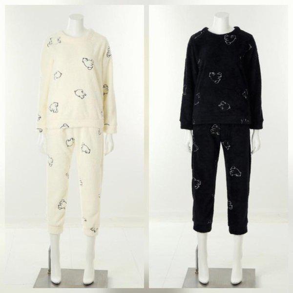 (正常) カップルパジャマ 極細糸 ホッキョクグマ 刺繍 女性 パジャマ イージーウェア_A VEP396WS_A