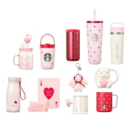 【STARBUCKS】バレンタイン限定MD /タンブラー・マグ・キーリング・ブランケット・ポーチ・プレート海外限定・正規品
