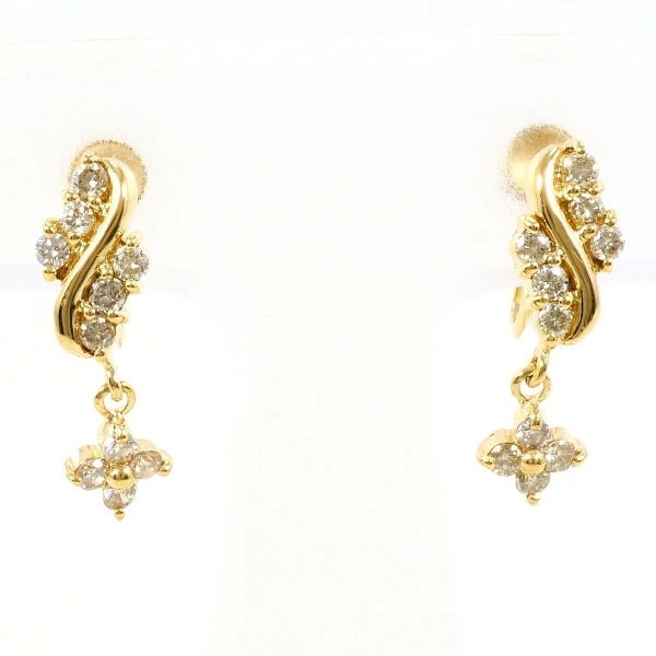 K18 18金 YG イエローゴールド イヤリング ダイヤ 0.22 0.21 ジュエリー 中古