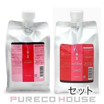 ルベル イオ (IAU) クレンジング リラックスメント (シャンプー) (レフィル) 1000ml + クリーム シルキーリペア (ヘアトリートメント) (レフィル） 1000ml 【セット】