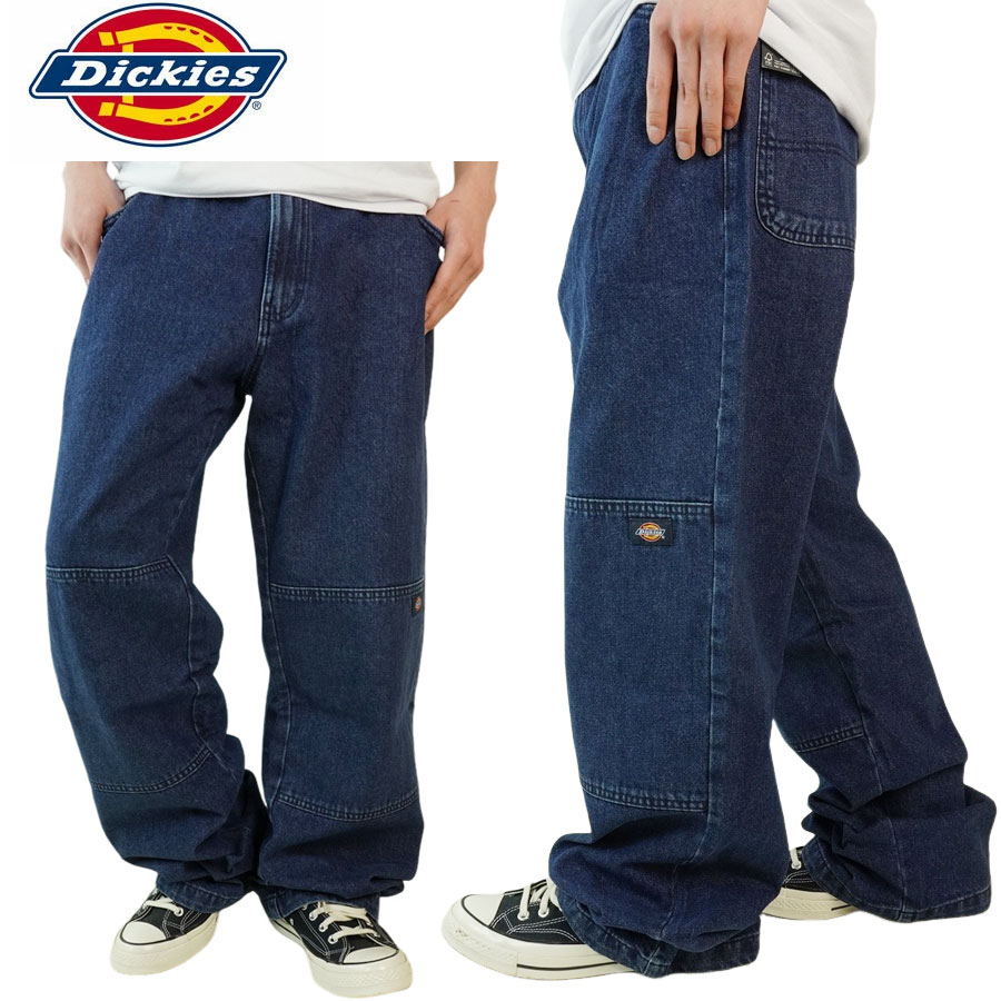 DICKIES ディッキーズ ダブルニー DUR05メンズ パンツMENS LOOSE FIT DOUBLE KNEE DENIM JEANデニム ジーンズ ルーズフィ
