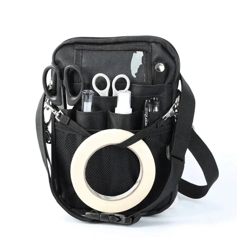 1つ買うと10個無料3日内出荷新色追加收納 多機能 エプロンバッグ ナースポーチ ウエストバッグ 仕事用 3 ショルダー バッグ 鞄 文房具 小物入れ 大容量 作業用 業務用 看護婦 介護士